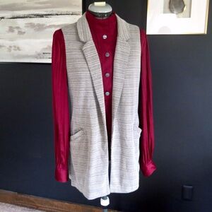 Anthropologie Aston Jacquard Vest by Cartonnier Size Med Black and Ivory